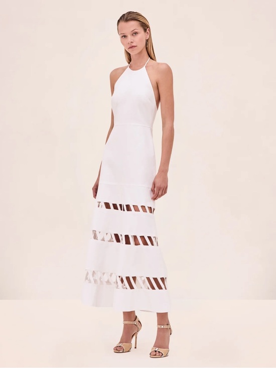 Alexis Dresses & Skirts - Alexis White Halter Maxi Dress with Cutout Panels